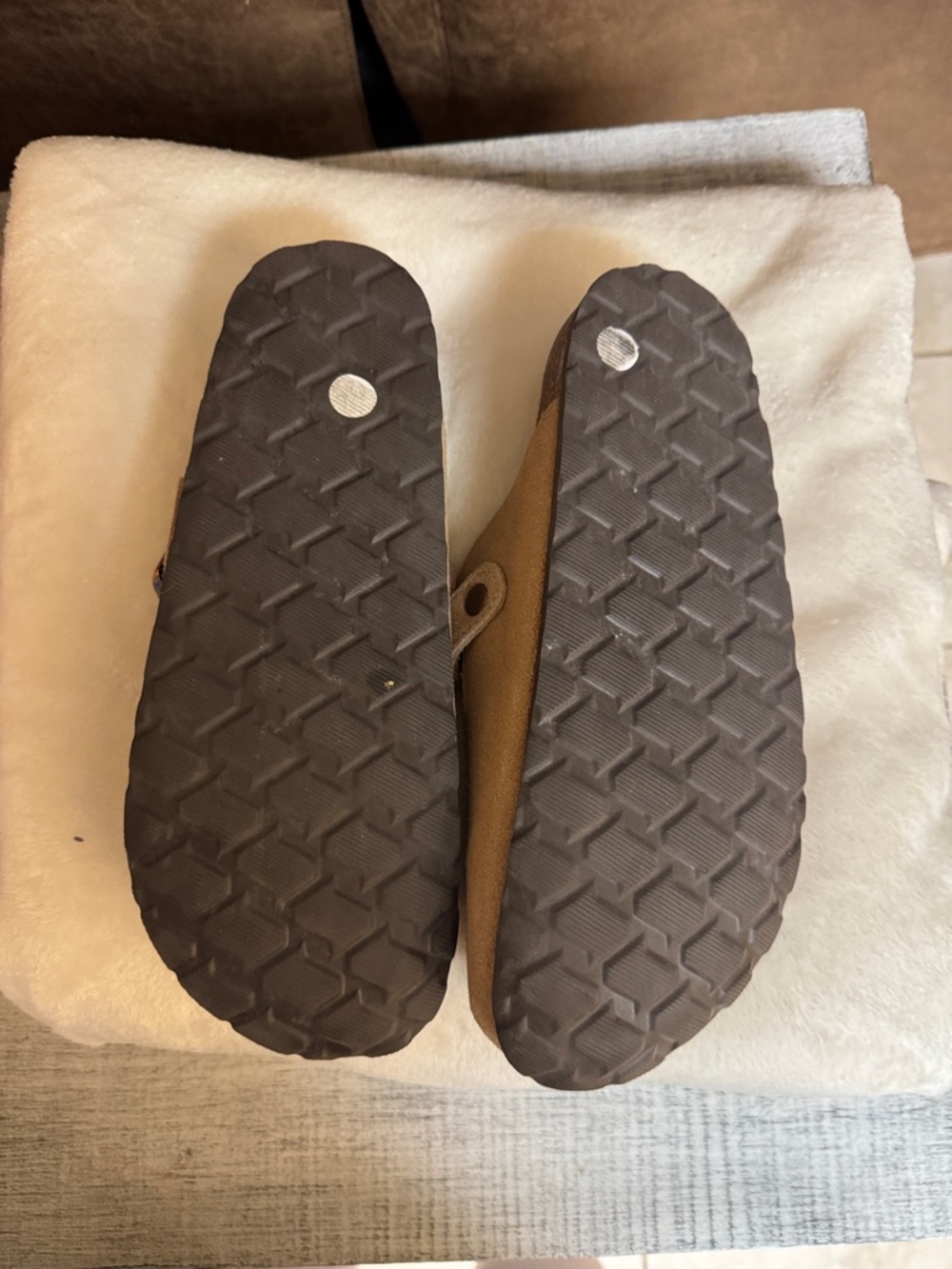 Suede Slip-On Clog in Light Brown - Picture 2 of 3